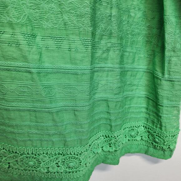 Alfred Dunner Tropic Zone Lace Trim Top Size 2X Green 3/4 Sleeve Flocked Mature - Picture 5 of 11
